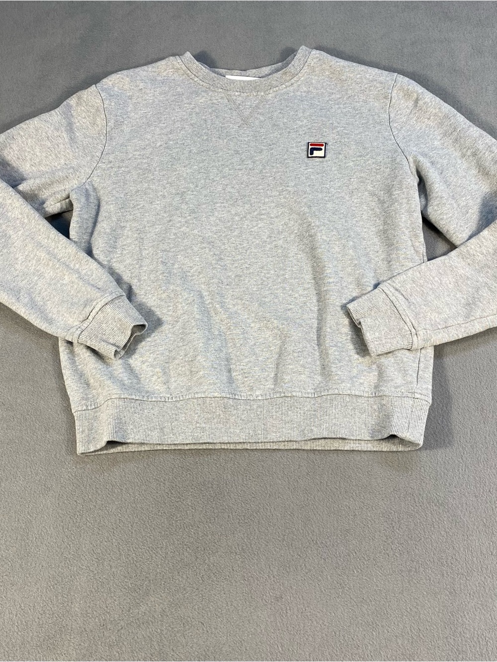 Fila Women’s Light Heather Gray Crewneck Long Sleeve Sweatshirt w/ Small Logo, S